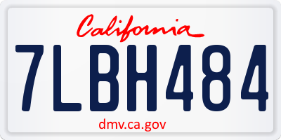 CA license plate 7LBH484