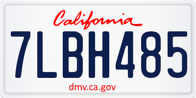 CA license plate 7LBH485