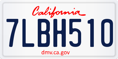 CA license plate 7LBH510