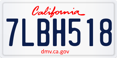CA license plate 7LBH518