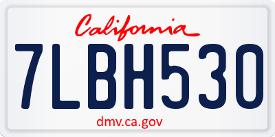 CA license plate 7LBH530