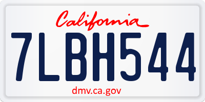 CA license plate 7LBH544