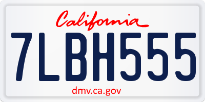 CA license plate 7LBH555