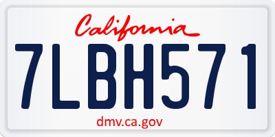 CA license plate 7LBH571