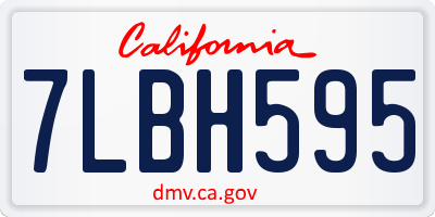 CA license plate 7LBH595