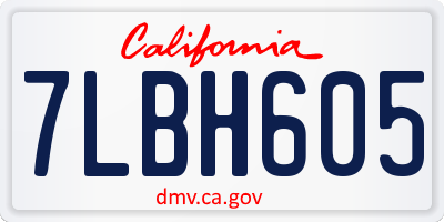 CA license plate 7LBH605