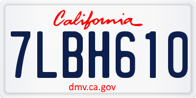 CA license plate 7LBH610