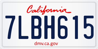 CA license plate 7LBH615