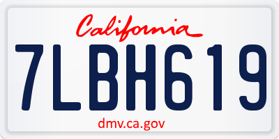 CA license plate 7LBH619