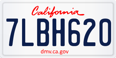 CA license plate 7LBH620