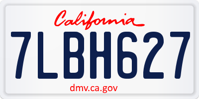CA license plate 7LBH627