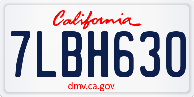 CA license plate 7LBH630
