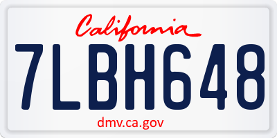 CA license plate 7LBH648