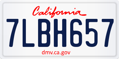CA license plate 7LBH657
