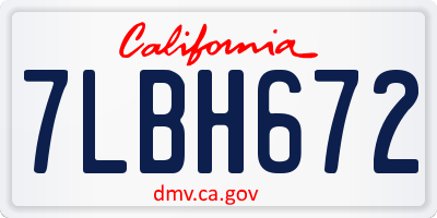 CA license plate 7LBH672