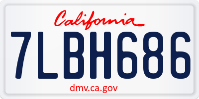 CA license plate 7LBH686