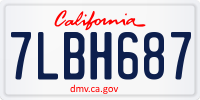 CA license plate 7LBH687