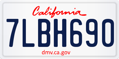 CA license plate 7LBH690