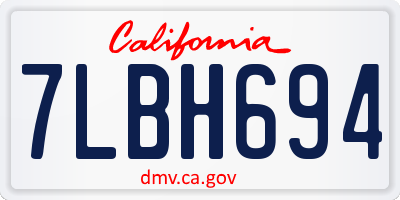 CA license plate 7LBH694