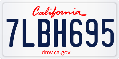 CA license plate 7LBH695