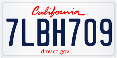 CA license plate 7LBH709