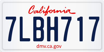 CA license plate 7LBH717