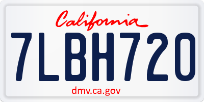 CA license plate 7LBH720