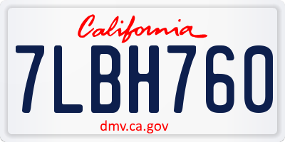 CA license plate 7LBH760