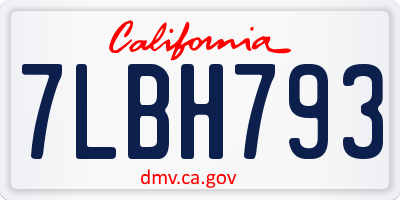 CA license plate 7LBH793