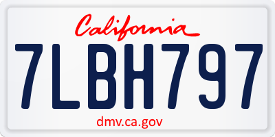 CA license plate 7LBH797
