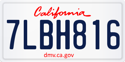 CA license plate 7LBH816