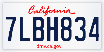 CA license plate 7LBH834