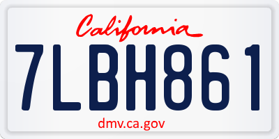 CA license plate 7LBH861