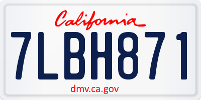 CA license plate 7LBH871