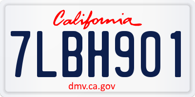 CA license plate 7LBH901