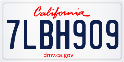 CA license plate 7LBH909