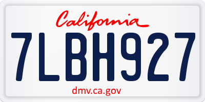 CA license plate 7LBH927