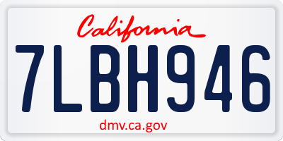 CA license plate 7LBH946