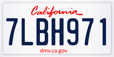 CA license plate 7LBH971