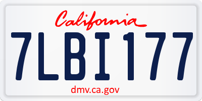 CA license plate 7LBI177
