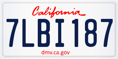 CA license plate 7LBI187