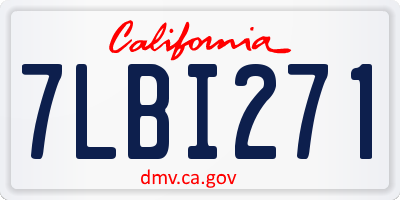 CA license plate 7LBI271