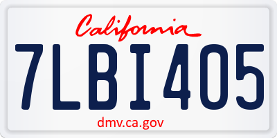 CA license plate 7LBI405