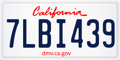 CA license plate 7LBI439