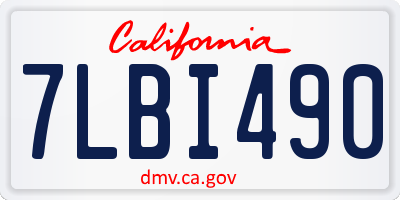 CA license plate 7LBI490
