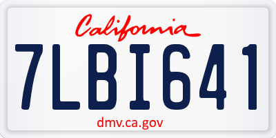CA license plate 7LBI641