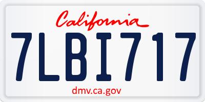 CA license plate 7LBI717