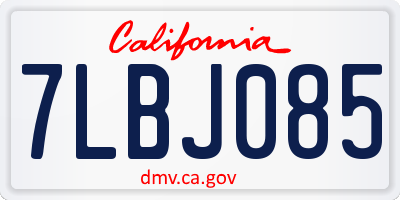 CA license plate 7LBJ085