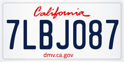 CA license plate 7LBJ087