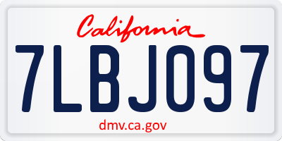 CA license plate 7LBJ097